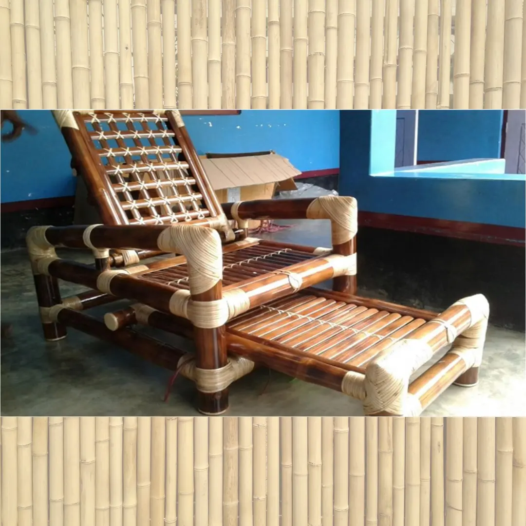 Bamboo Chair with Foot Rest